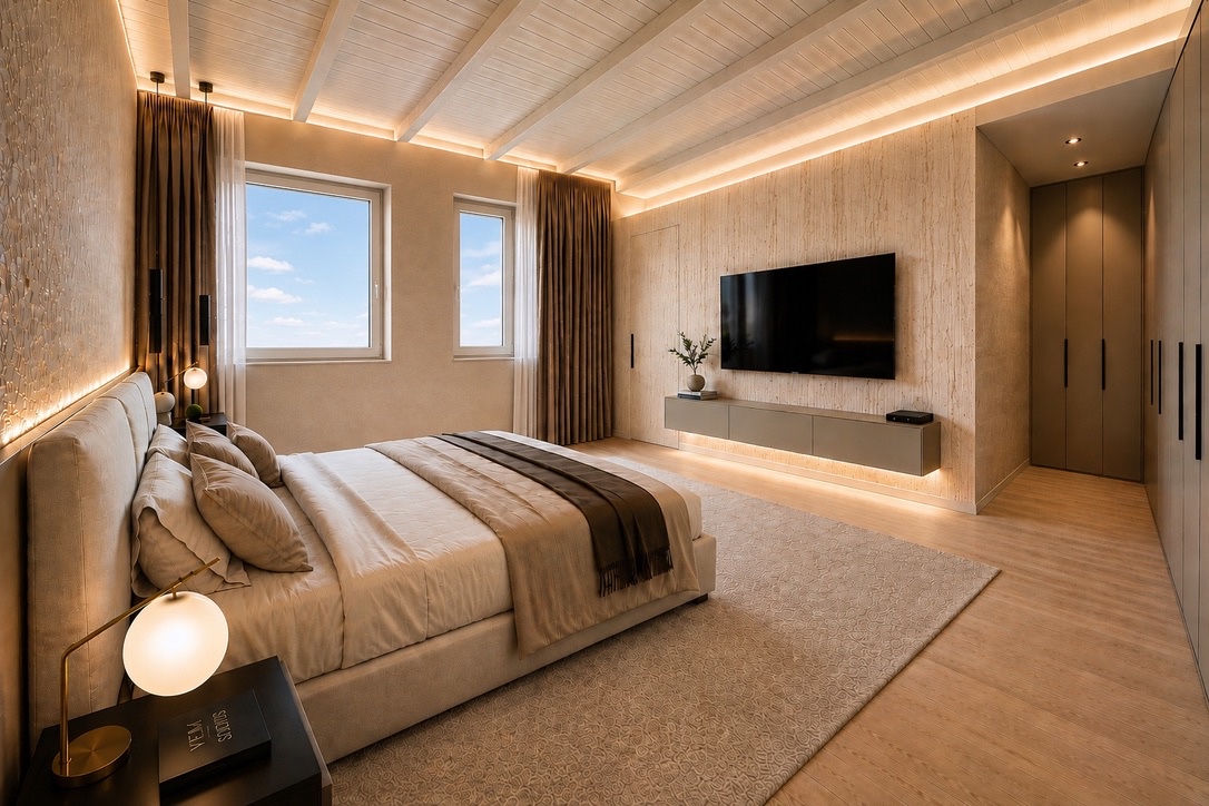 Render Camera matrimoniale - appartamento privato, Vema Domus